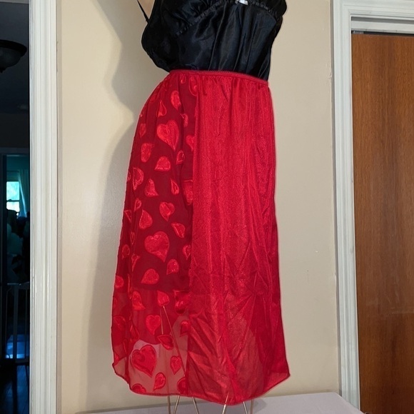perfectform womens slip skirt 2XL XXL 20 22 vintage red heart satin stretch midi - Picture 1 of 4